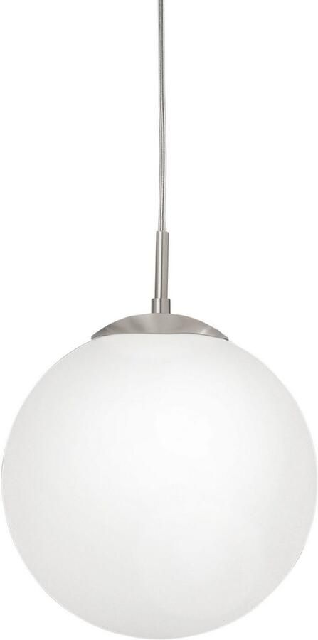 EGLO Hanglamp RONDO hanglamp metaal in zilver glas in opaal mat wit E27 - Foto 5