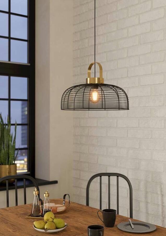 EGLO Hanglamp ROUNDHAM Hanglamp eetkamerlamp Industrial metaal in zwart Ø 45 cm (1 stuk) - Foto 6