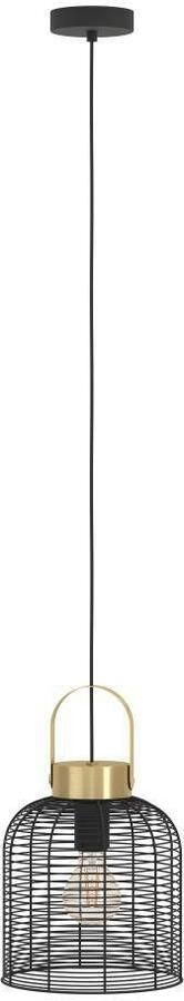 EGLO Hanglamp ROUNDHAM Pendellampe Stahl Esszimmerlampe E27 IP20 Flurlampe Hanglamp eetkamerlamp Industrial metaal in zwart Ø 22 cm (1 stuk) - Foto 4