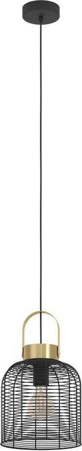 EGLO Hanglamp ROUNDHAM Pendellampe Stahl Esszimmerlampe E27 IP20 Flurlampe Hanglamp eetkamerlamp Industrial metaal in zwart Ø 22 cm (1 stuk) - Foto 5