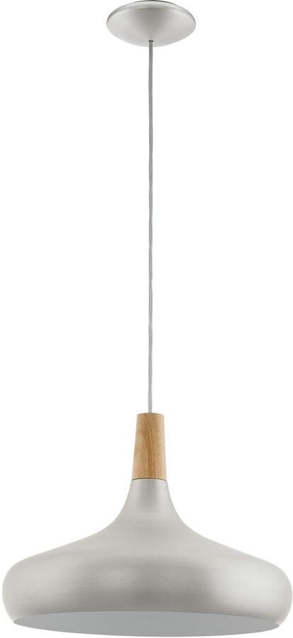 EGLO Hanglamp SABINAR Hängelampe Stahl und Holz E27 IP20 Esszimmerlampe Lampe Hanglicht hanglamp (1 stuk) - Foto 2