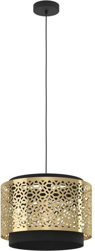 EGLO Hanglamp SANDBACH Pendellampe Stahl E27 IP20 Wohnzimmerlampe Retro Lampe Hanglamp messing en metaal in zwart E27 fitting Ø 42 cm (1 stuk) - Foto 2