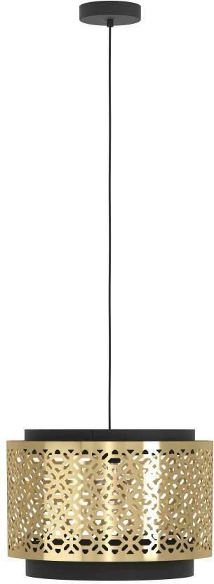 EGLO Hanglamp SANDBACH Pendellampe Stahl E27 IP20 Wohnzimmerlampe Retro Lampe Hanglamp messing en metaal in zwart E27 fitting Ø 42 cm (1 stuk) - Foto 3