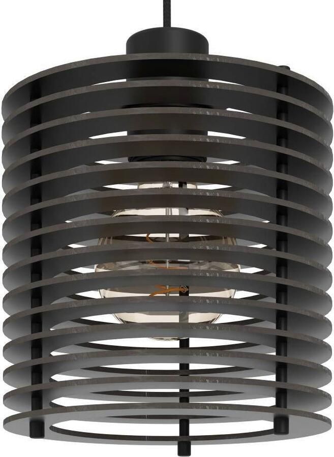 EGLO Hanglamp SEGOVIA Hanglamp metaal en hout in zwart E27 fitting L 88 cm (1 stuk) - Foto 2