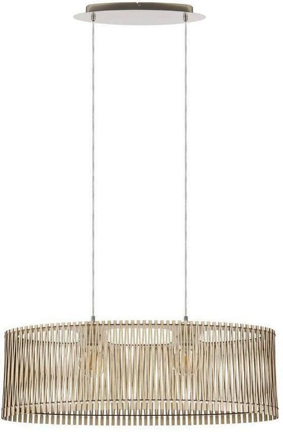 EGLO Hanglamp SENDERO Pendellampe Stahl und Holz E27 IP20 Wohnzimmerlampe Lampe Hanglamp staal in nikkel-mat hout in esdoorn natuur E27 77 5 cm (1 stuk) - Foto 9