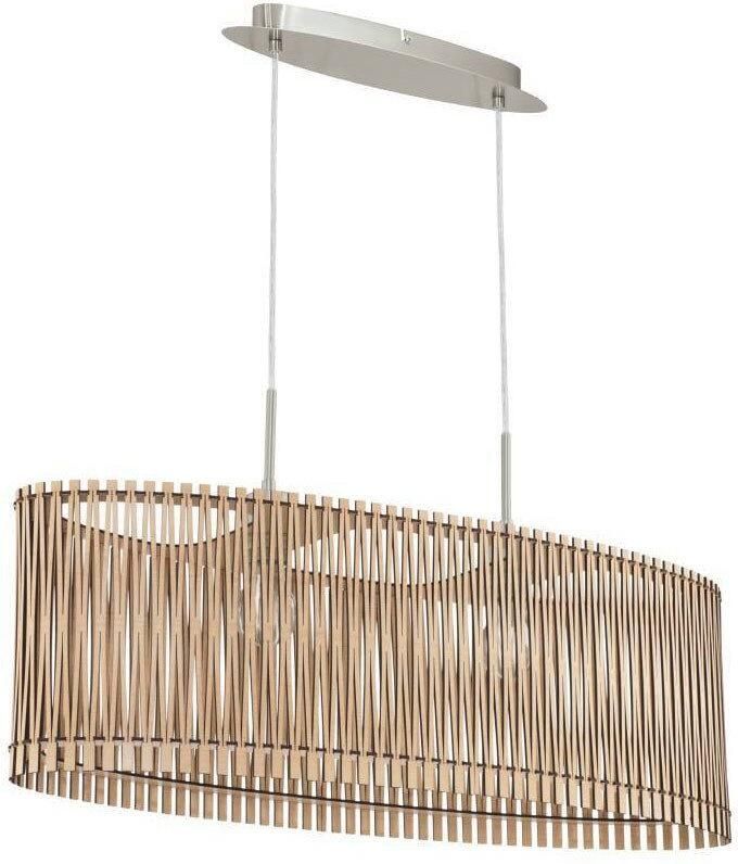 EGLO Hanglamp SENDERO Pendellampe Stahl und Holz E27 IP20 Wohnzimmerlampe Lampe Hanglamp staal in nikkel-mat hout in esdoorn natuur E27 77 5 cm (1 stuk) - Foto 8