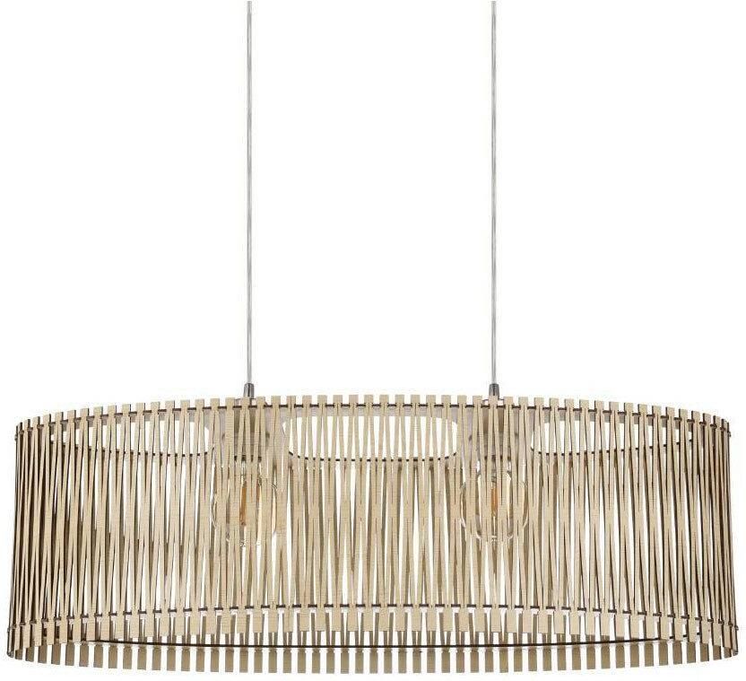 EGLO Hanglamp SENDERO Pendellampe Stahl und Holz E27 IP20 Wohnzimmerlampe Lampe Hanglamp staal in nikkel-mat hout in esdoorn natuur E27 77 5 cm (1 stuk) - Foto 3