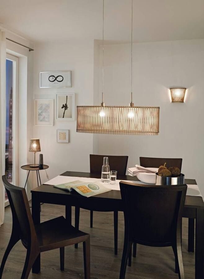 EGLO Hanglamp SENDERO Pendellampe Stahl und Holz E27 IP20 Wohnzimmerlampe Lampe Hanglamp staal in nikkel-mat hout in esdoorn natuur E27 77 5 cm (1 stuk) - Foto 4