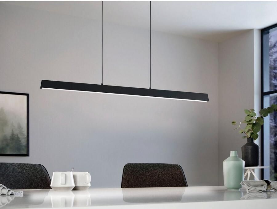 EGLO Hanglamp SIMOLARIS-Z hanglamp zwart ZigBee 3.0 disco-modus pendellamp Timer app spraakbesturing Alexa 122x5 5x110cm excl. afstandsbediening (1 stuk) - Foto 7