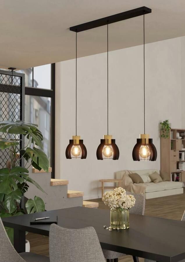 EGLO Hanglamp STILLINGTON 1 hanglamp industriële stijl zwart hanglamp (1 stuk) - Foto 5