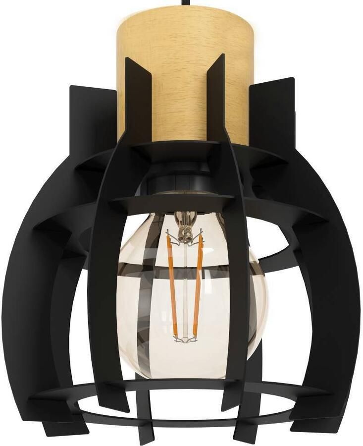 EGLO Hanglamp STILLINGTON 1 hanglamp industriële stijl zwart hanglamp (1 stuk)