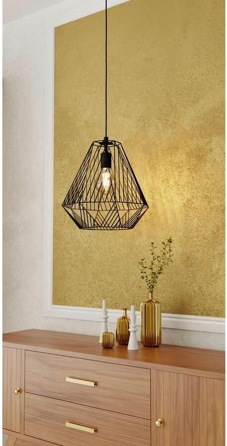 EGLO Hanglamp STYPE Hängelampe Vintage E27 Stahl Wohnzimmerlampe Pendellampe Hanglamp in zwart van staal excl. E27 40W (1 stuk) - Foto 2