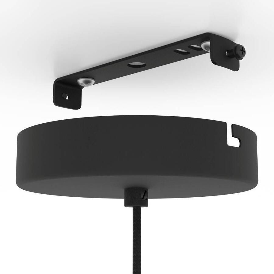 EGLO Hanglamp SURFLEET Hanglamp linnen in beige bamboe en metaal in zwart E27 (1 stuk)