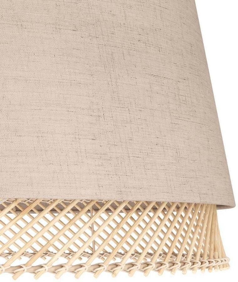 EGLO Plafondlamp TABLEY plafondlamp woonkamerlamp linnen bamboe natuur E27 Plafondlamp woonkamerlamp linnen en bamboe opbouwlamp Ø 38 cm (1 stuk) - Foto 5