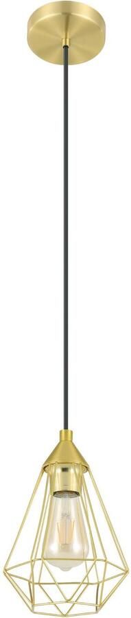 EGLO Hanglamp TARBES Hängelampe E27 Stahl Esszimmerlampe Vintage IP20 Lampe Hanglamp in messing van staal excl. E27 60W (1 stuk) - Foto 5
