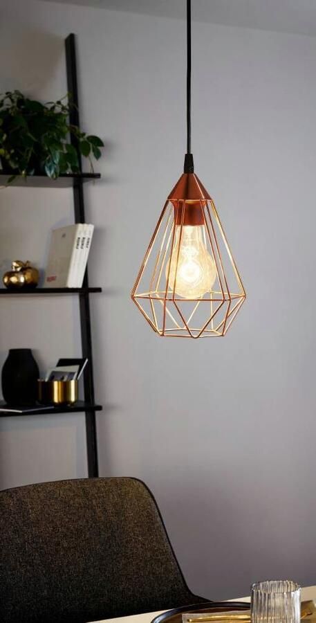EGLO Hanglamp TARBES hanglamp pendellamp vintage retro staal koper E27 - Foto 5