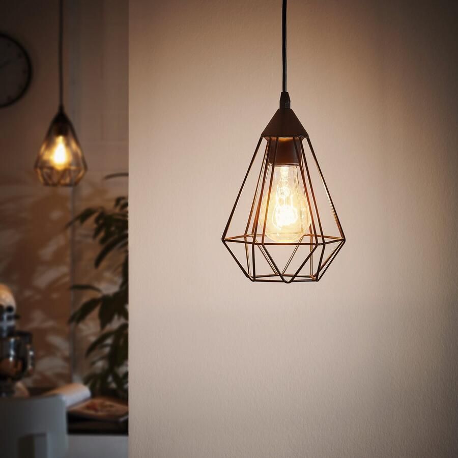 EGLO Hanglamp TARBES hanglamp pendellamp vintage retro staal zwart E27 - Foto 2