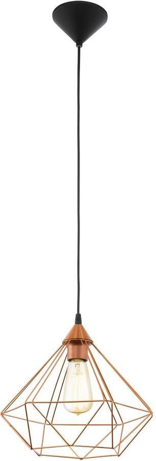 EGLO Hanglamp TARBES Pendellampe Kunststoff und Stahl E27 IP20 Vintage Lampe Vintage hanglamp retro-look staal kunststof E27 Ø32 5 cm - Foto 4