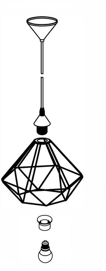 EGLO Hanglamp TARBES Pendellampe Kunststoff und Stahl E27 IP20 Vintage Lampe Vintage hanglamp retro-look staal kunststof E27 Ø32 5 cm - Foto 3