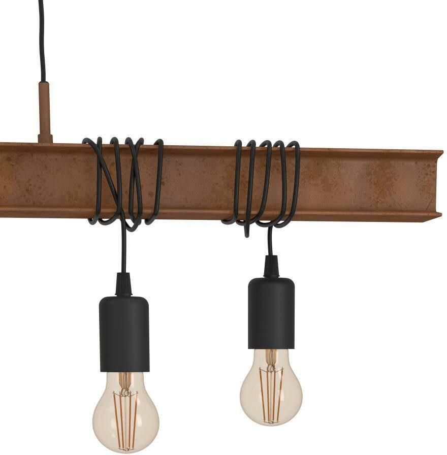 EGLO Hanglamp TOWNSHEND 4 hanglamp staal roestlook retro vintage E27