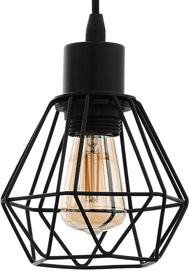 EGLO Hanglamp TOWNSHEND 5 Vintage hanglamp Industrial retro lamp van staal en hout E27 - Foto 6