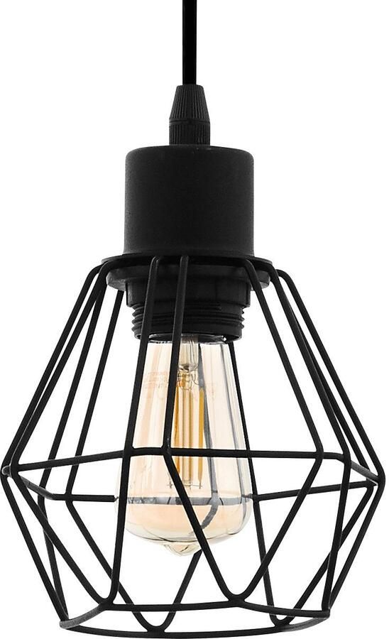 EGLO Hanglamp TOWNSHEND 5 zwart l70 x h110 x b20 cm hanglamp van hout en metaal retro - Foto 6