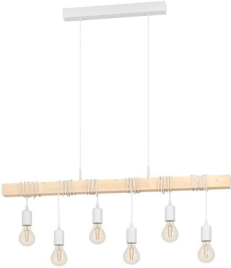 EGLO Hanglamp TOWNSHEND Hängelampe Pendelleuchte Holz Stahl Retro Industrial Vintage hanglamp industriële stijl retro hanglamp staal hout (1 stuk) - Foto 3