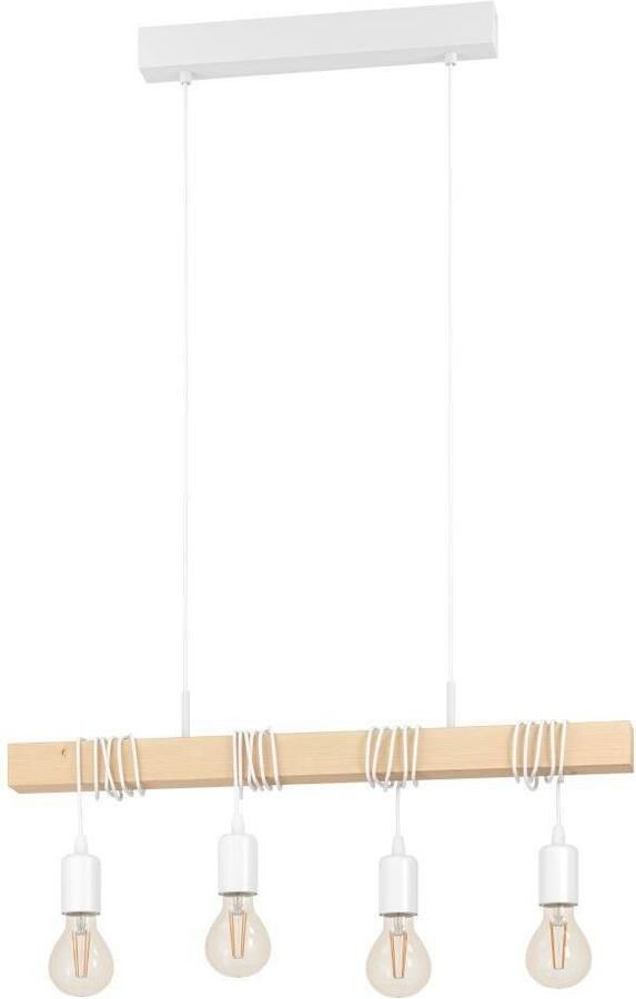 EGLO Hanglamp TOWNSHEND Hängelampe Pendelleuchte Holz Stahl Retro Industrial Vintage hanglamp industriële stijl retro hanglamp staal hout (1 stuk) - Foto 3