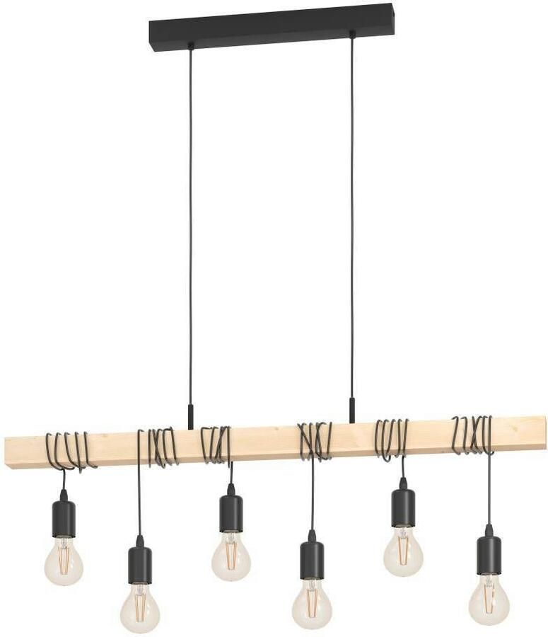 EGLO Hanglamp TOWNSHEND Hängelampe Pendelleuchte Holz Stahl Retro Industrial Vintage hanglamp in industriële stijl retro hanglamp (1 stuk) - Foto 4