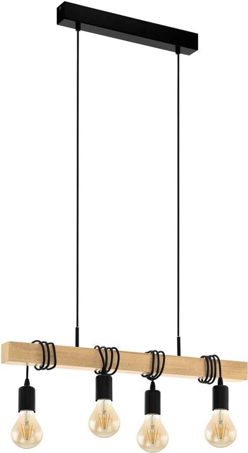 EGLO Hanglamp TOWNSHEND zwart bruin l70 x h110 x b10 5 cm vintage retro eettafel - Foto 7