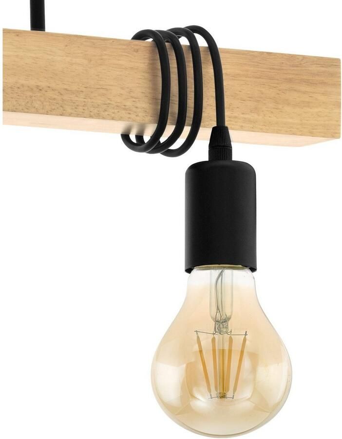 EGLO Hanglamp TOWNSHEND zwart bruin l70 x h110 x b10 5 cm vintage retro eettafel - Foto 3