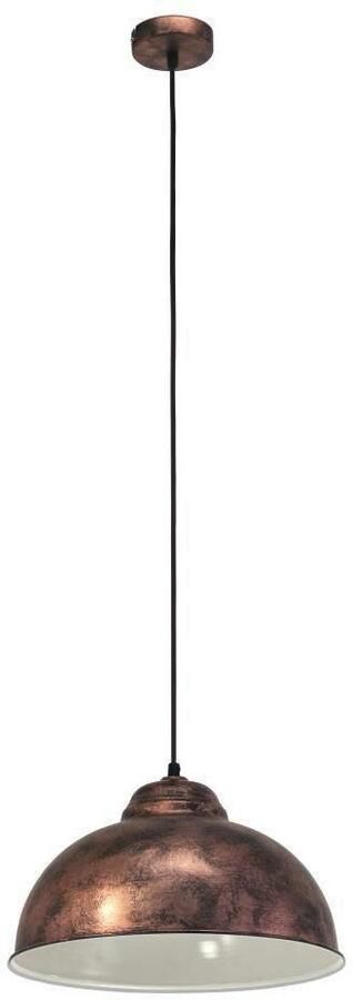 EGLO Hanglamp TRURO 2 hanglamp eettafellamp staal roestlook wit E27 Eetkamerlamp eettafel hanglamp metaal in roestlook E27 fitting (1 stuk) - Foto 2