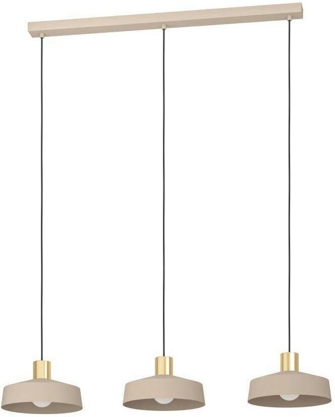 EGLO Hanglamp VALDIOLA Pendellampe Stahl IP20 E27 Esszimmerlampe Esstischlampe Plafondlamp metaal in zandkleur en geborsteld messing E27 fitting (1 stuk) - Foto 3