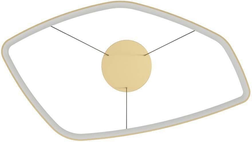 EGLO Hanglamp VALLEROSA Pendellampe Alu Stahl und Kunststoff Esstischlampe Lampe dimbare pendelleuchte metall in messing-gebürstet lampe ø 58 cm (1 stuk) - Foto 2