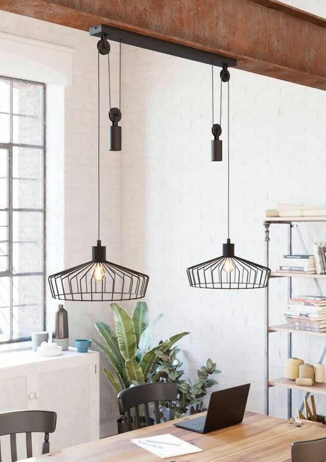 EGLO Winkworth Hanglamp E27 Ø 50.0 cm Zwart - Foto 2