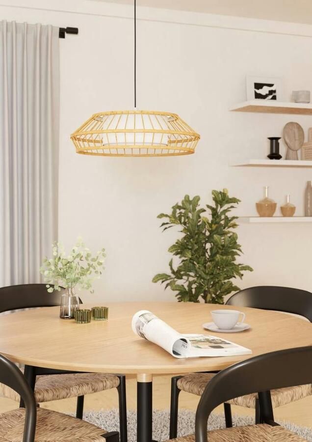 EGLO connect.z Yuku-Z Hanglamp Ø 46 cm Wit Bruin Instelbaar RGB & wit licht Dimbaar Zigbee - Foto 7