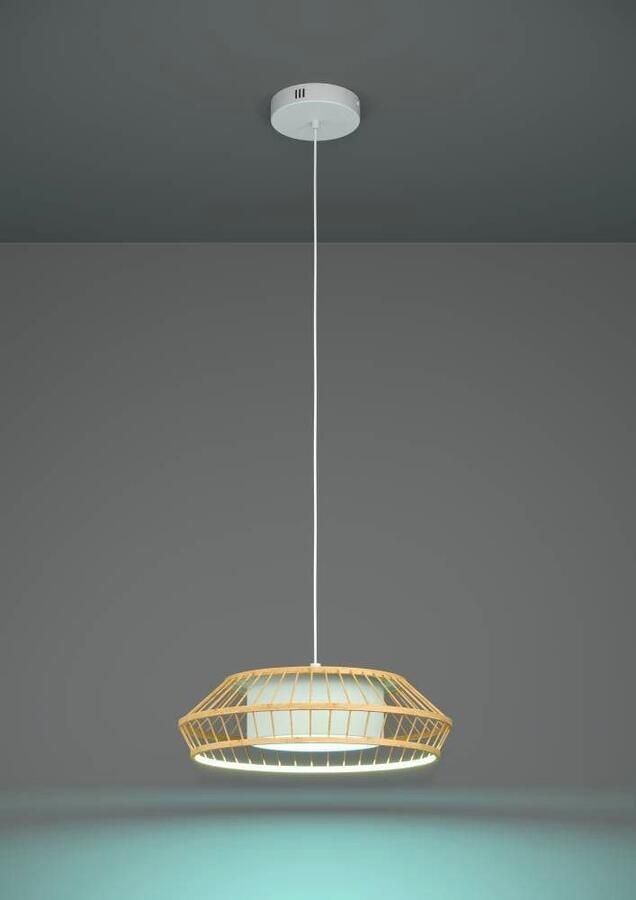 EGLO connect.z Yuku-Z Hanglamp Ø 46 cm Wit Bruin Instelbaar RGB & wit licht Dimbaar Zigbee - Foto 4