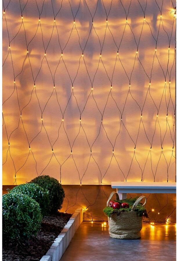EGLO Led-lichtnet GOLDEN WARM WHITE Lichtnet voor binnen en buiten extra warmwit met kabel 3x3 m (1 stuk) - Foto 3