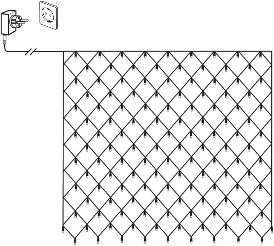 EGLO Led-lichtnet GOLDEN WARM WHITE Lichtnet voor binnen en buiten extra warmwit met kabel 3x3 m (1 stuk) - Foto 2
