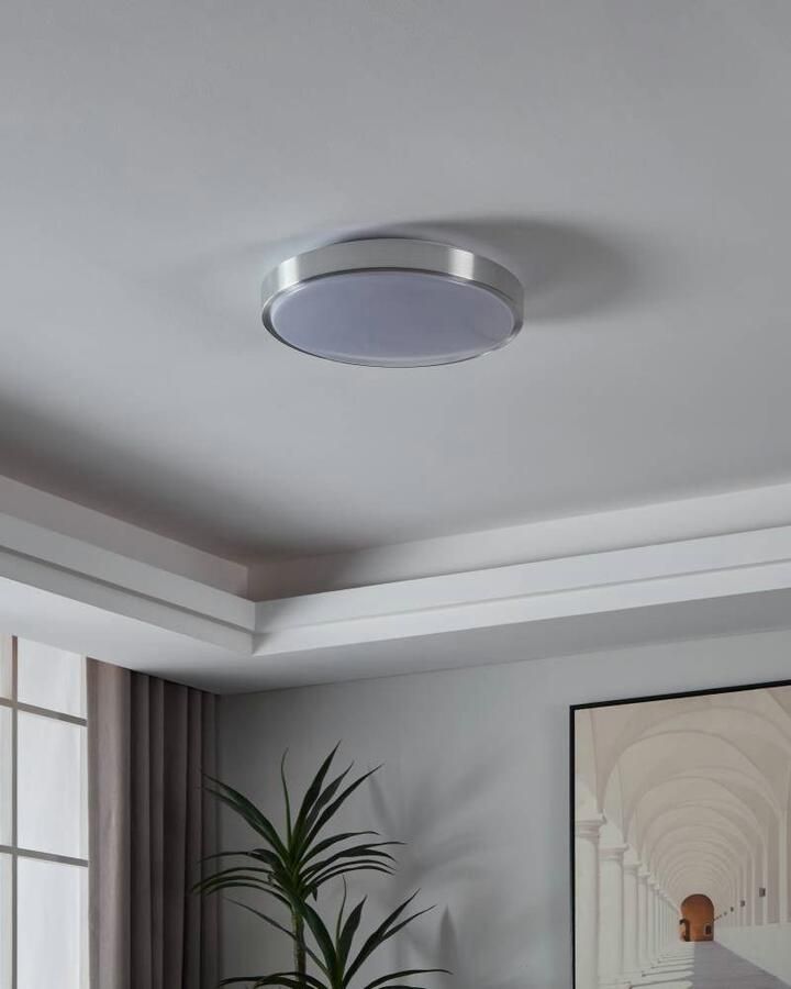 EGLO Led-plafondlamp COMPETA 1 Plafondlamp lamp kleur: zilverkleur wit L: 34 cm (1 stuk) - Foto 5