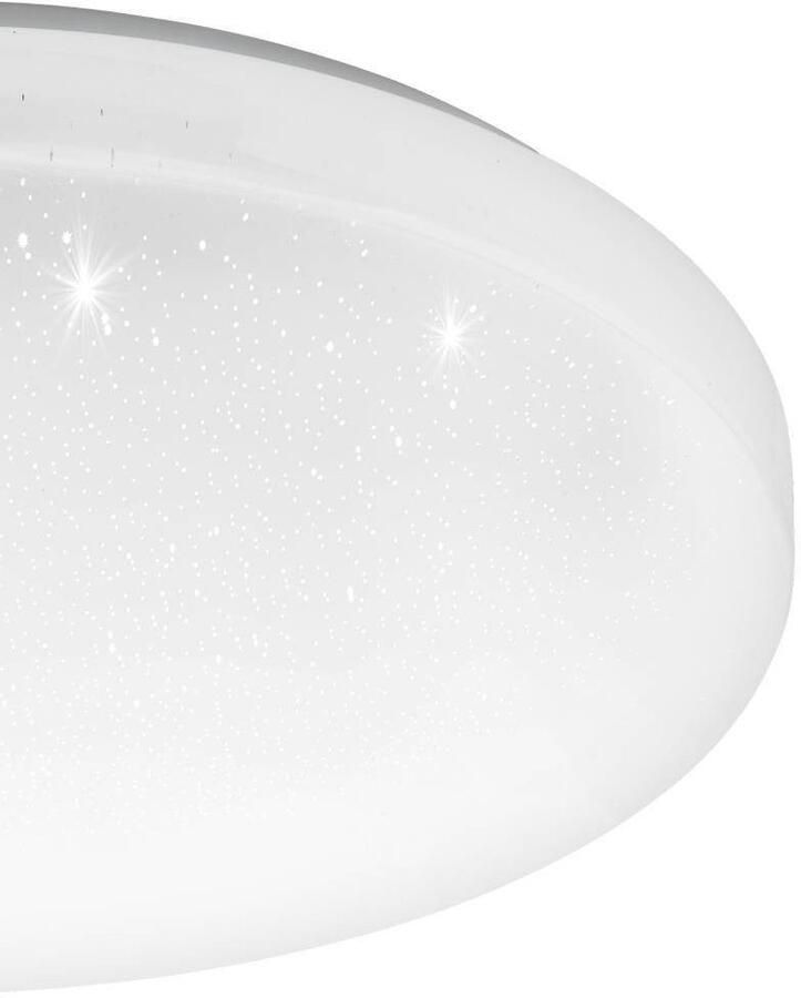 EGLO Led-plafondlamp FRANIA-S plafondlamp wit kristaleffect lage opbouw Plafondlamp met sterrenhemel-effect staal kunststof Ø: 33 cm (1 stuk) - Foto 2