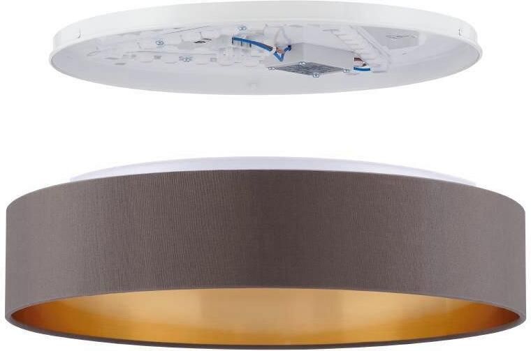 EGLO Led-plafondlamp MASERLO Stoffen lamp Maserlo2 Ø38 x H9 cm led-plank textielen kap (1 stuk) - Foto 5