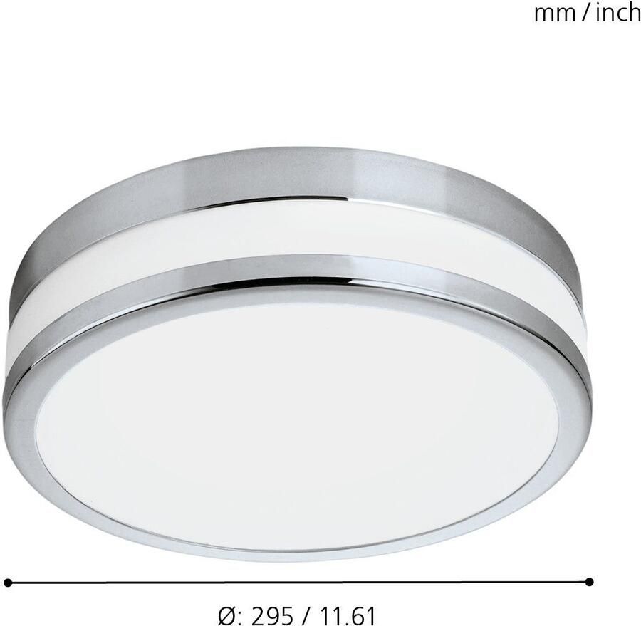 EGLO  Batholino Led Palermo - Wand Plafondlamp - 1 Lichts - Ø295mm. - Chroom - Wit Gelakt - Foto 3