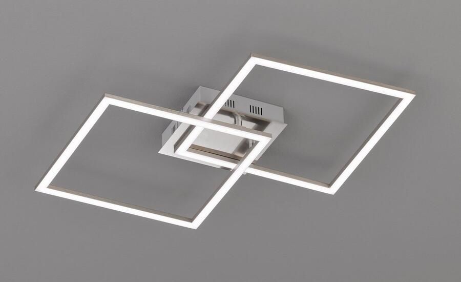 EGLO Led-plafondlamp Palmaves plafondlamp nikkel-mat geborsteld nachtlamp vierkanten (1 stuk) - Foto 6