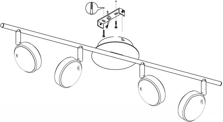 EGLO  Salto - Spot - 4 Lichts - Chroom - Gesatineerd - Foto 2