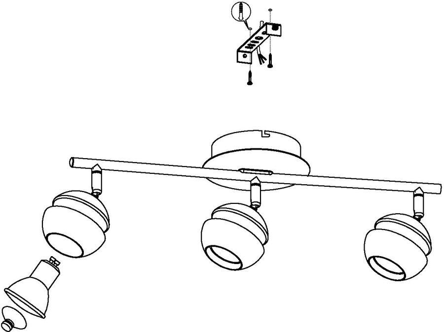 EGLO  Nocito - Spot - 3 Lichts - Zwart  Goud - Foto 4