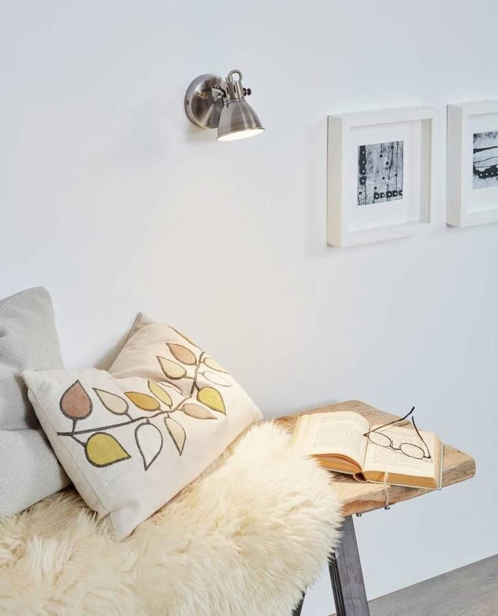 EGLO Led-wandlamp SERAS wandlamp plafondspot spot ganglamp nikkel-antiek crème - Foto 4