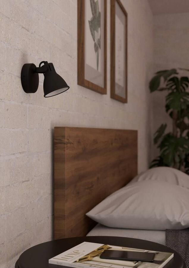 EGLO Led-wandlamp SERAS wandlamp plafondspot spot ganglamp zwart wit - Foto 5