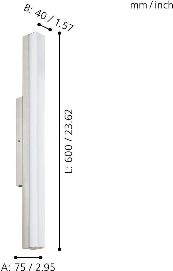 EGLO Torretta wandlamp 60cm geborsteld staal LED - Foto 3