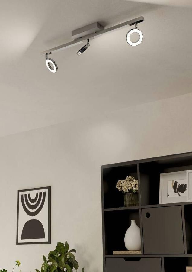 EGLO Ledplafondspots CARDILLIO 1 plafondlamp chroom 3-vlamig draaibare lampenkoppen - Foto 3